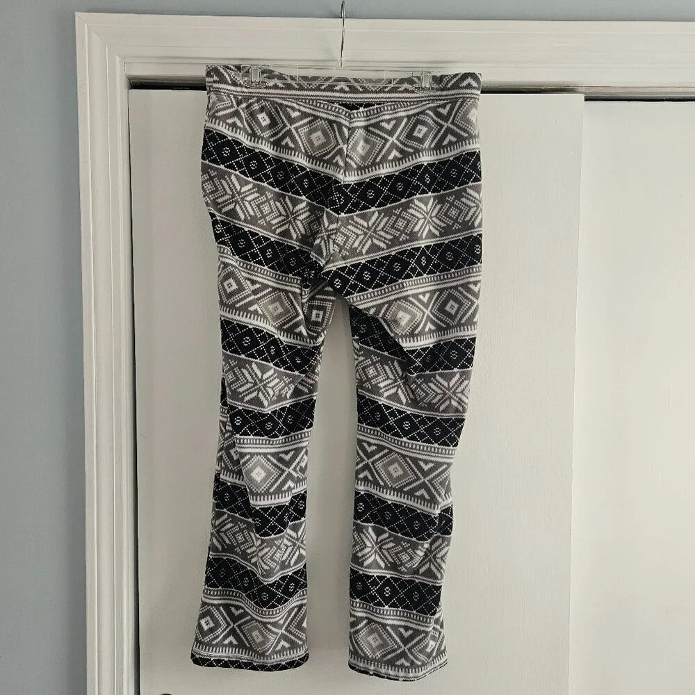 Old Navy Black & Gray Geometric Micro Performance Fleece Large Pajama Pants